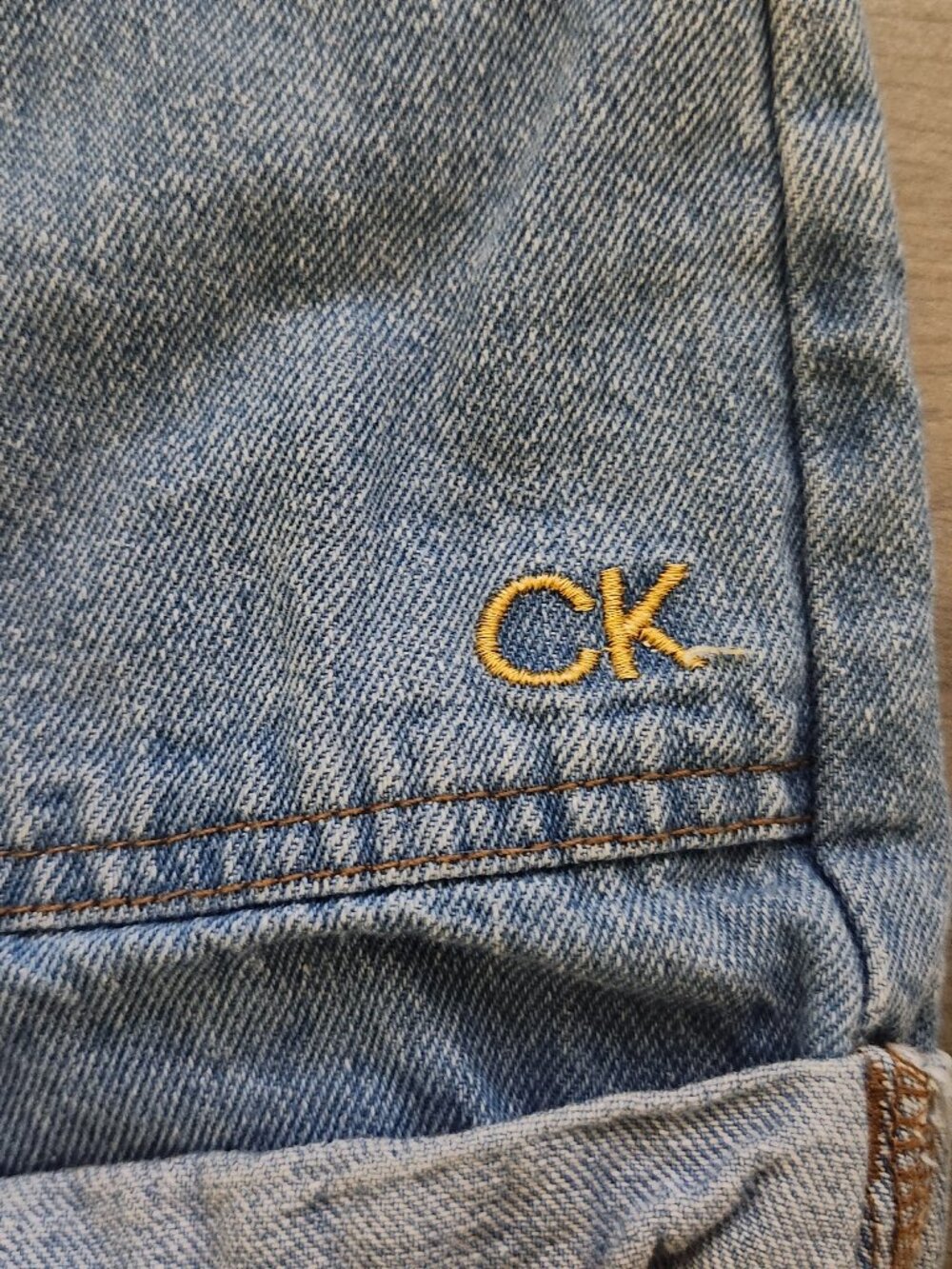 Girls Jean Shorts Size 6 Calvin Klein Elastic Waist Light Blue Denim Pockets - Picture 3 of 7